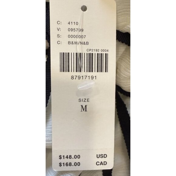 Anthropologie Tie Back Shirred Polka Dot Floral Blouse Fairy Black Ivory M Nwt - Picture 5 of 7